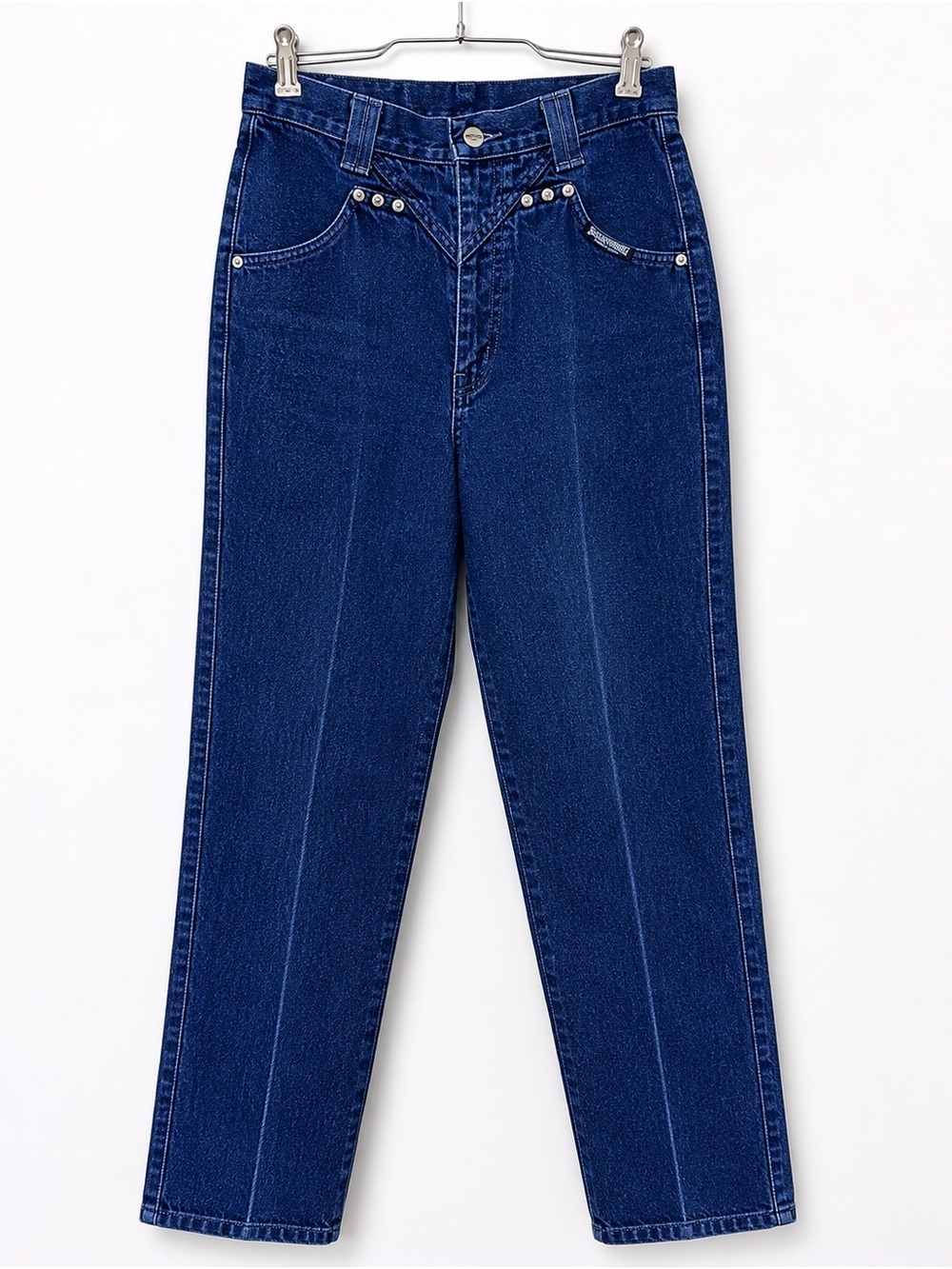 Circle T High-Rise Dark Blue Straight Jeans